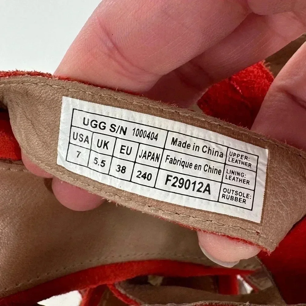 Ugg sandals Tawnie size 7 38 burnt orange suede  Espadrille Platforms wedges